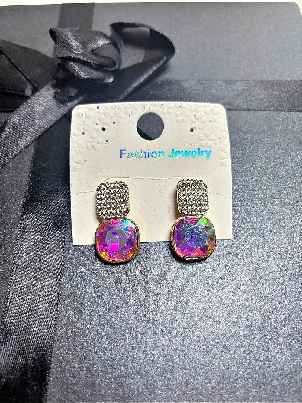 Fashion Jewelry Colorful Rhinestone Drop Earrings NWT